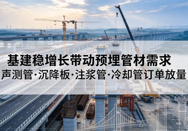 福建基建稳增长带动预埋监测管材需求，声测管、沉降板、注浆管订单持续放量